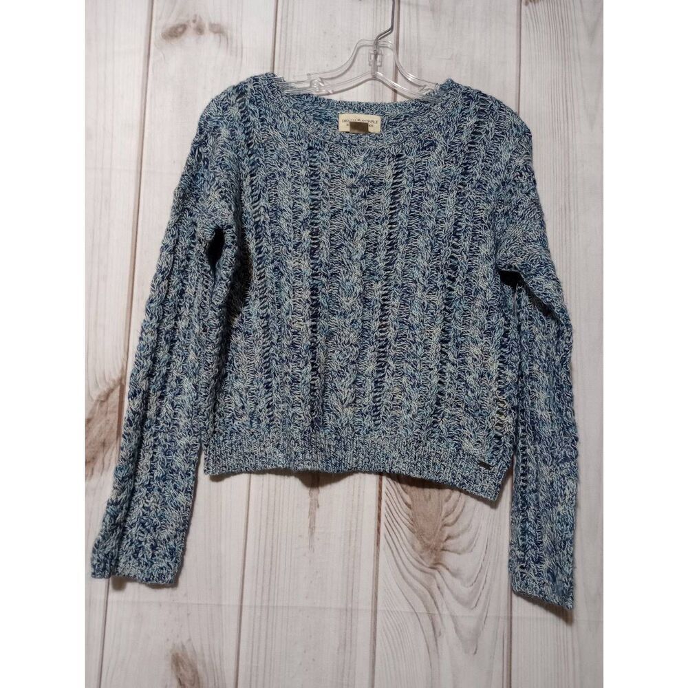 Denim and Supply Sweater Ladies Medium Blue Marble‎ Cable Knit Open Weave